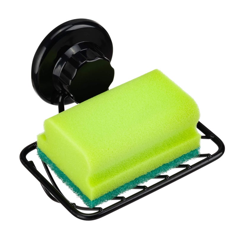 iPEGTOP Super Powerful Vacuum Suction Cup Shower Soap Dish - Strong Rustproof Stainless Steel Soap Saver Sponge Holder for Bathroom & Kitchen Sink, Black - Image 4